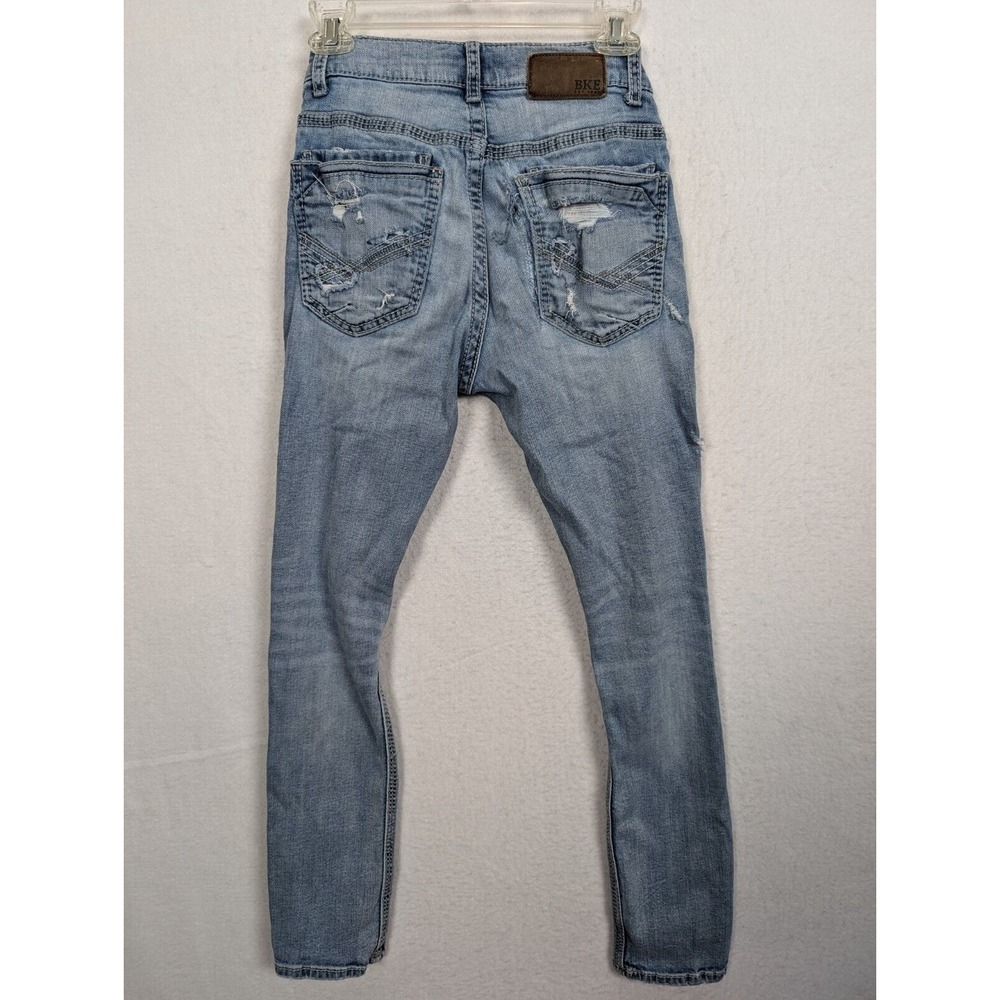 Bke Mens Jeans Size 28 x 30 Alec Skinny Distressed Cotton Blend Blue - Picture 13 of 16